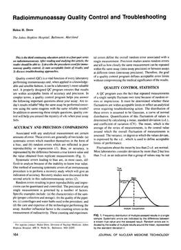 Radioimmunoassay Quality Control and Troubleshooting