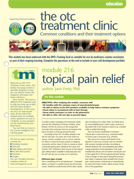 Topical Pain Relief April.LN G__Layout 1 14/04/2015 11:39 Page 1 Education