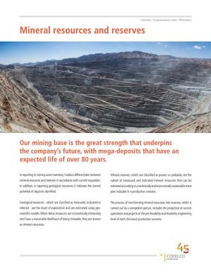 Mineral Resources and Reserves