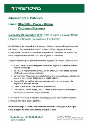 Stradella - Pavia - Milano Voghera - Piacenza