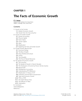 CHAPTER 1 the Facts of Economic Growth