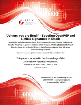 Spoofing Openpgp and S/MIME Signatures in Emails