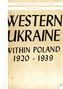 Western Ukraine Poland 1920-1939 (Ethnic Relationships)