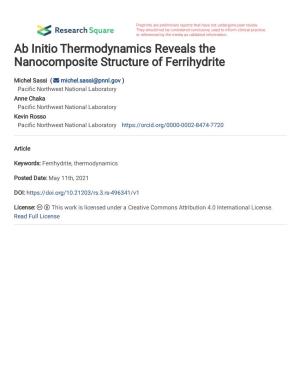 Ab Initio Thermodynamics Reveals the Nanocomposite Structure of Ferrihydrite
