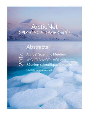 Abstracts Annual Scientific Meeting ᐊᕐᕌᒍᑕᒫᕐᓯᐅᑎᒥᒃ ᑲᑎᒪᓂᕐᒃ