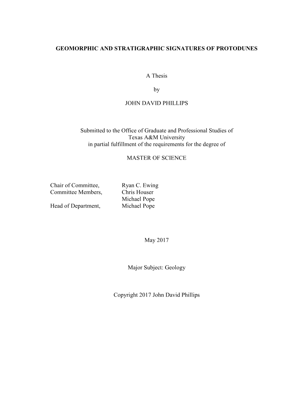 Geomorphic and Stratigraphic Signatures of Protodunes