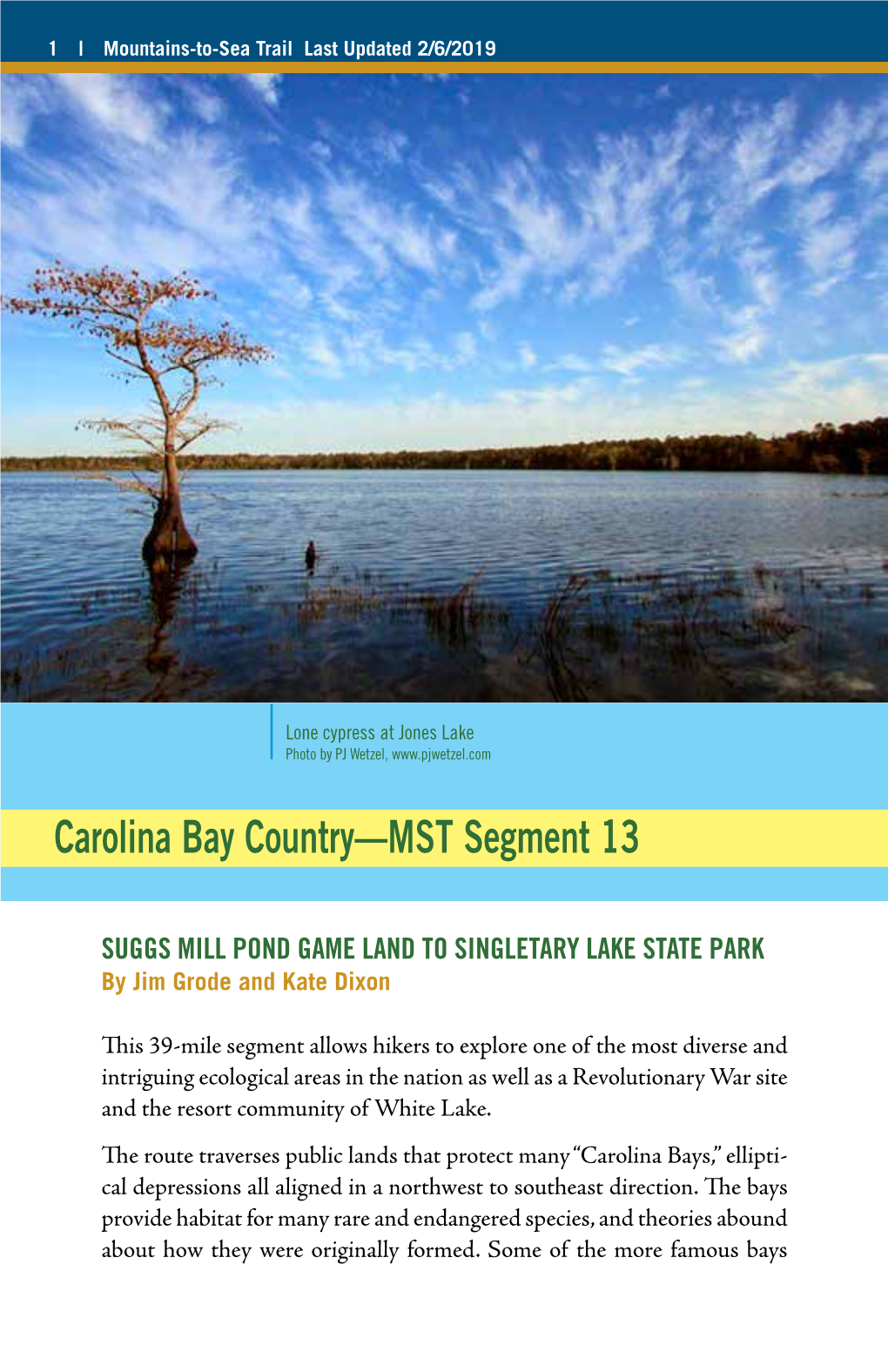 Carolina Bay Country—MST Segment 13