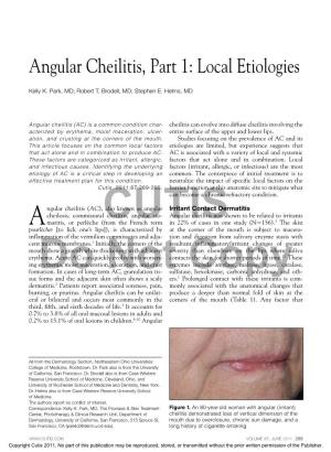 Angular Cheilitis, Part 1: Local Etiologies
