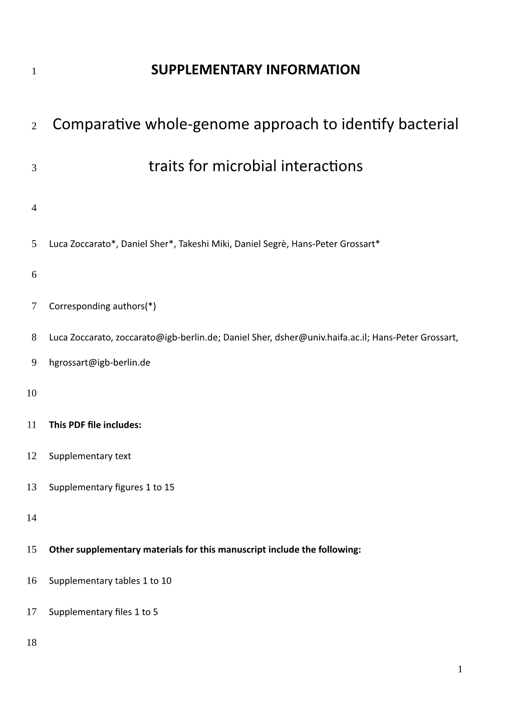 Comparative Whole-Genome Approach to Identify Bacterial Traits