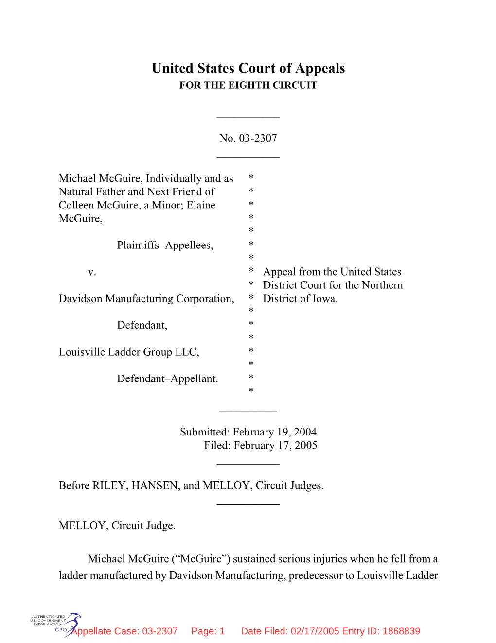 United States Court of Appeals for the EIGHTH CIRCUIT