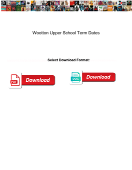 Wootton Upper School Term Dates