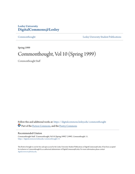 Commonthought, Vol 10 (Spring 1999) Commonthought Staff