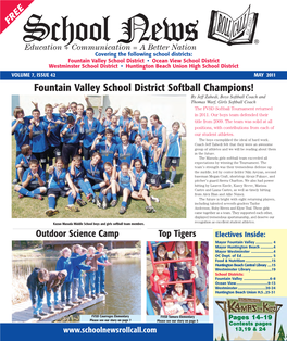 Fountain Valley School District Softball Champions!