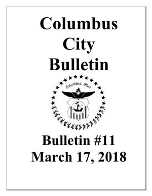 Bulletin #11 March 17, 2018