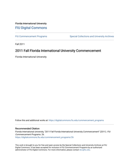 Commencement, Florida International University, Fall 2011
