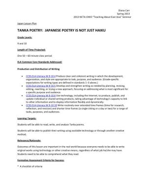 Tanka Poetry: Japanese Poetry Is Not Just Haiku