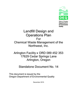 Standalone 14 Landfill Design and Operations Plan Rev. 8 20151210.Pdf