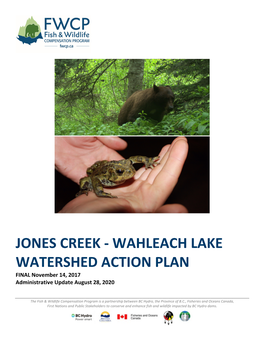 JONES CREEK - WAHLEACH LAKE WATERSHED ACTION PLAN FINAL November 14, 2017 Administrative Update August 28, 2020