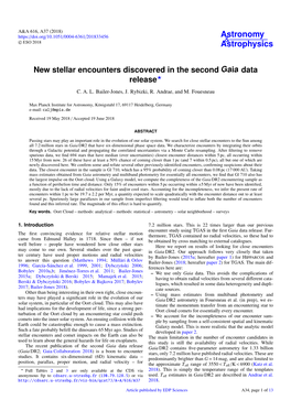 New Stellar Encounters Discovered in the Second Gaia Data Release?