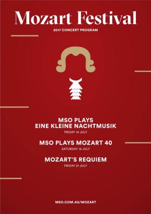 Mso Plays Eine Kleine Nachtmusik Mso Plays Mozart 40 Mozart's Requiem