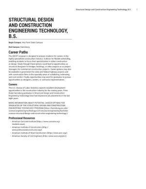 Structural Design and Construction Engineering Technology, B.S. 1