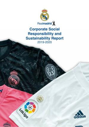 Corporate Social Responsibility and Sustainability Report 2019-2020 Corporate Social Responsibility and Sustainability Report 2019-2020