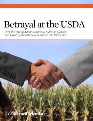 Betrayal at the USDA
