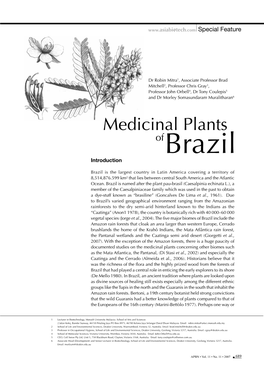 Medicinal Plants of Brazil Introduction