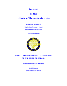 Journal of the House of Representatives