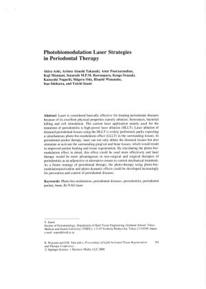 Photobiomodulation Laser Strategies in Periodontal Therapy