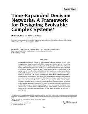 Time-Expanded Decision Networks: a Framework for Designing Evolvable Complex Systems*