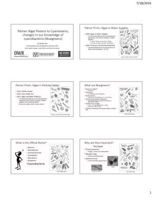 Palmer Algal Posters to Cyanotoxins