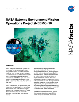 NASA Extreme Environment Mission Operations Project (NEEMO) 16