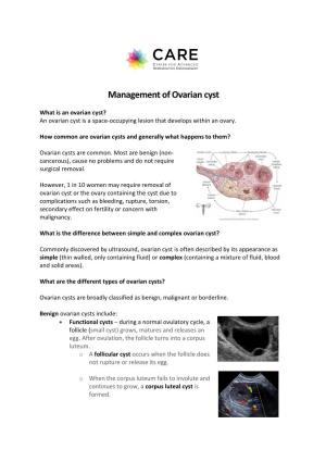 Management of Ovarian Cyst