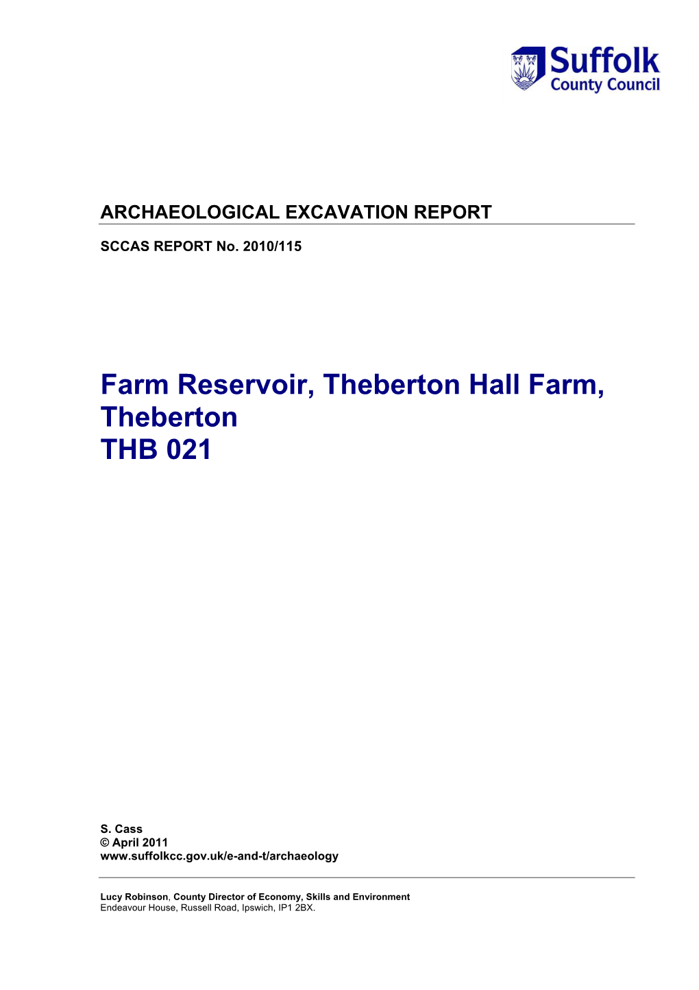 Farm Reservoir, Theberton Hall Farm, Theberton THB 021