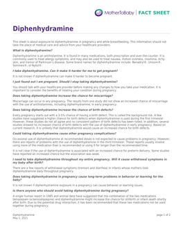 Diphenhydramine and Pregnancy