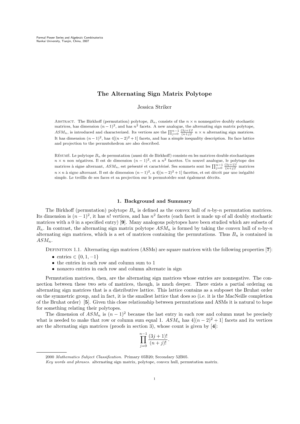 The Alternating Sign Matrix Polytope