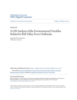 A Gis Analysis of the Environmental Variables Related to Rift Valley Fever Outbreaks