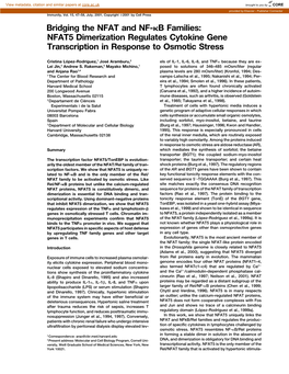 NFAT5 Dimerization Regulates Cytokine Gene Transcription in Response to Osmotic Stress