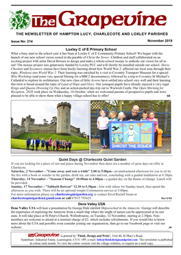 The Newsletter of Hampton Lucy, Charlecote and Loxley Parishes