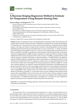 A Bayesian Kriging Regression Method to Estimate Air Temperature Using Remote Sensing Data