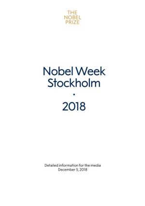 Nobel Week Stockholm 2018 – Detailed Information for the Media