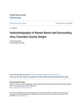 Hydrostratigraphy of Warren Bench and Surrounding Area, Columbia County, Oregon