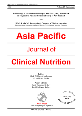 Asia Pacific Clinical Nutrition Society