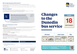 Changes to the Dunedin Bus Service