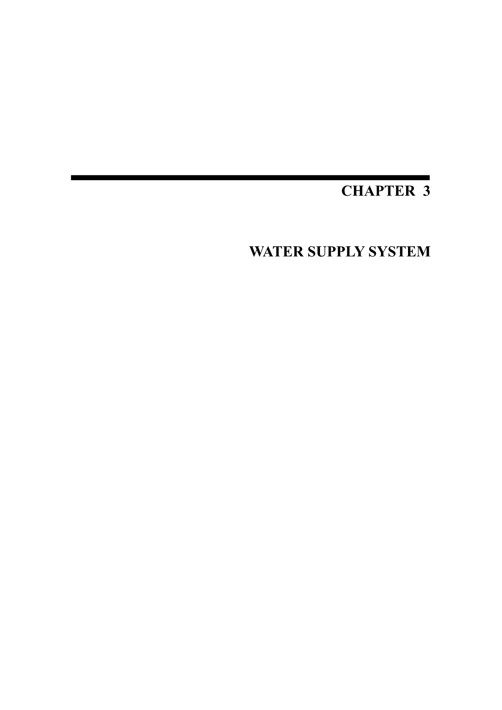 Chapter 3 Water Supply System