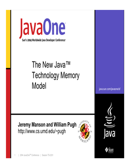 The New Java™ Technology Memory Model