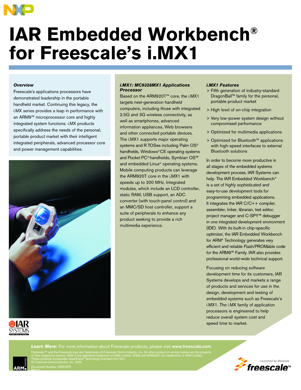 IAR Embedded Workbench® for Freescale's I.MX1