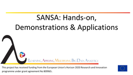 SANSA: Hands-On, Demonstrations & Applications