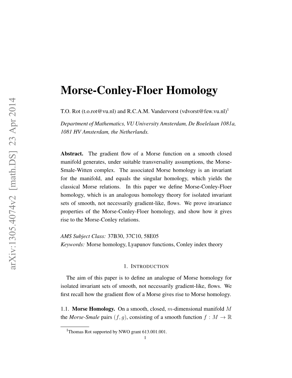 Morse-Conley-Floer Homology